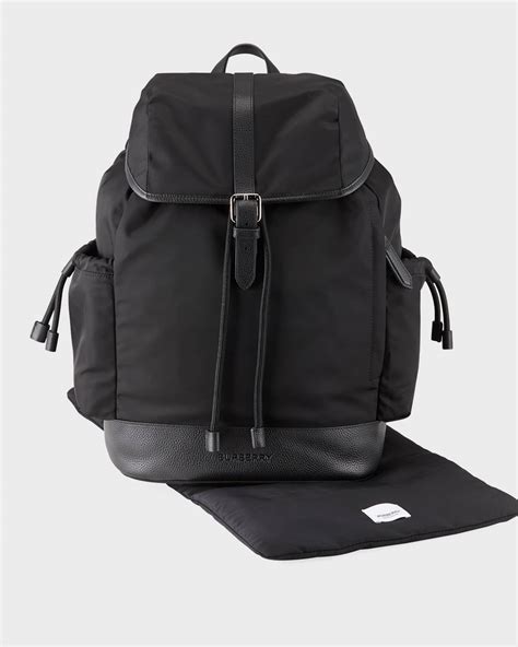 Burberry Kid's Watson Black Diaper Bag Backpack on SALE.